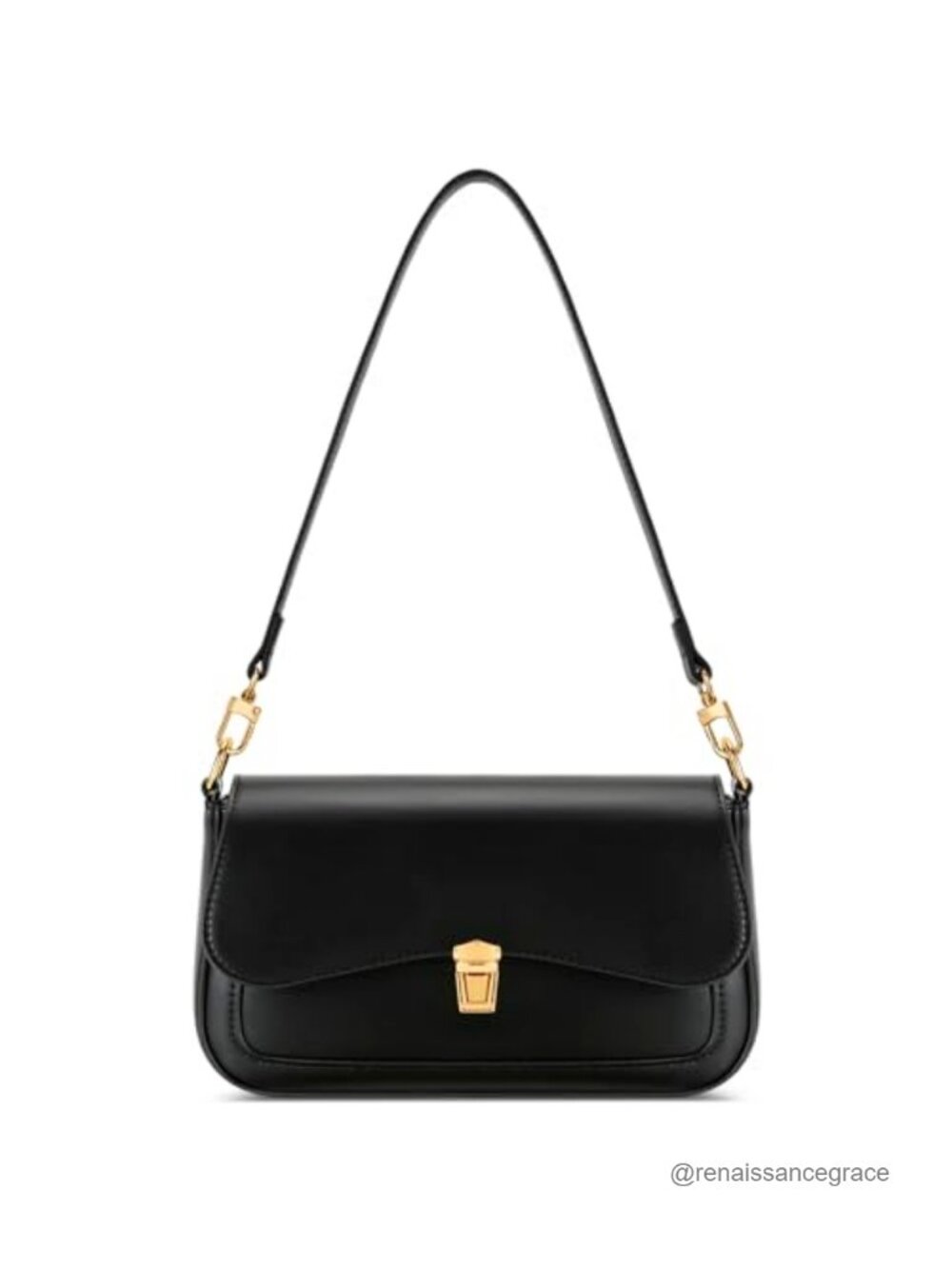Women's Faux Leather Shoulder Bag Flap Clutch Purse with Removable Chain